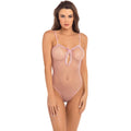 Body résille rose pois dentelle satin bretelles nylon spandex féminin