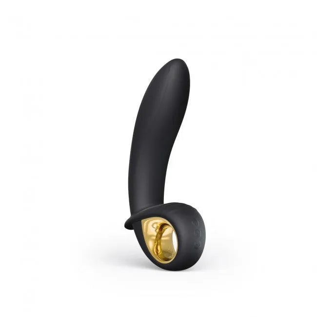 Vibromasseur gonflant silicone noir or tête gonflable ergonomique Dorcel