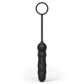 Plug anal silicone noir avec cockring télécommandé vibrations multiples