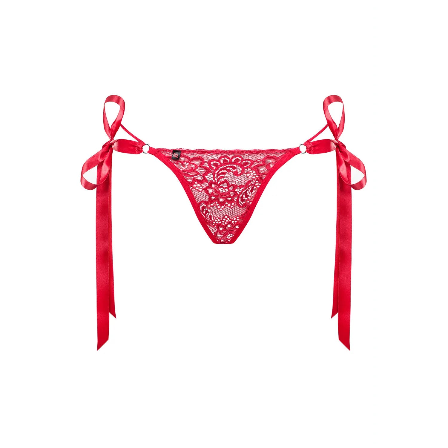 String Lovlea rouge dentelle douce sexy ajustement parfait rubans cuisses