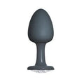 Plug Anal Bijou Geisha Diamond Silicone Noir Blanc Cristal Taille M
