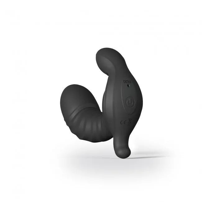 Vibromasseur gonflable télécommandé silicone double moteur clitoridien anal noir