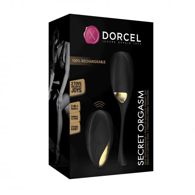 Oeuf Vibrant Télécommandé Silicone Noir Or 10 Modes Massage Discret