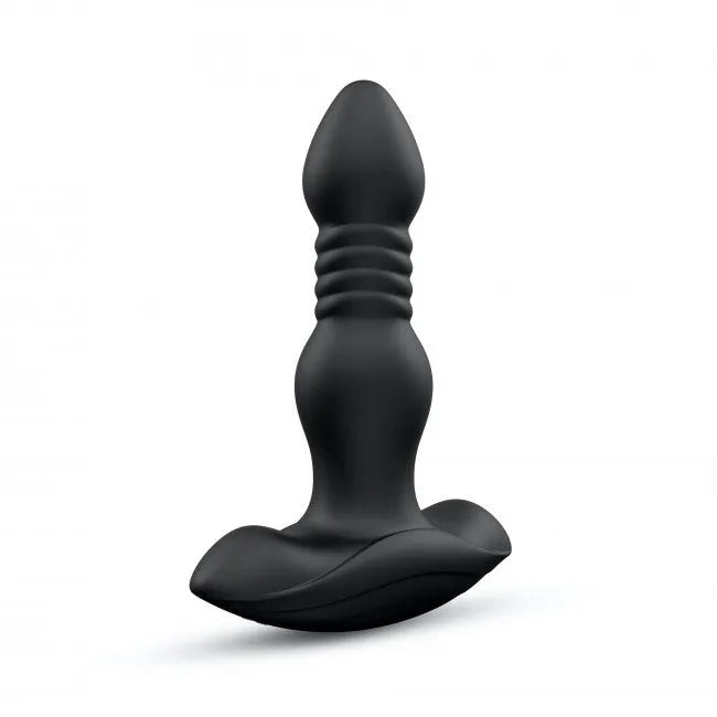 Plug anal va-et-vient vibrant silicone télécommande modes plaisir noir