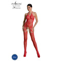 Bodystocking rouge sexy écologique résille ajourée nylon régénéré Passion