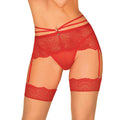Porte-jarretelles rouge dentelle translucide réglable femme élégante passionnée