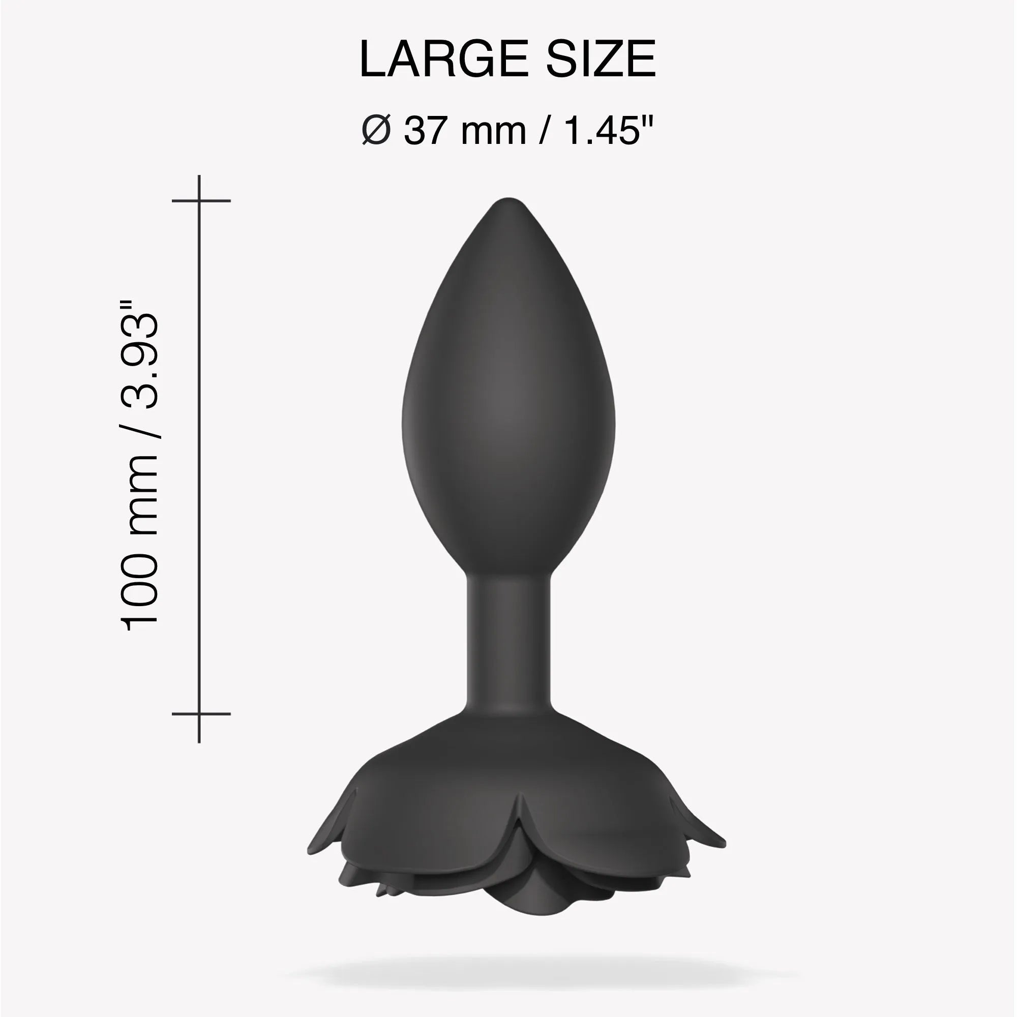 Plug anal ergonomique silicone noir Open Roses taille L waterproof