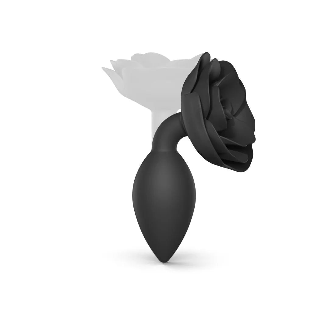 Plug anal ergonomique silicone noir Open Roses taille L waterproof