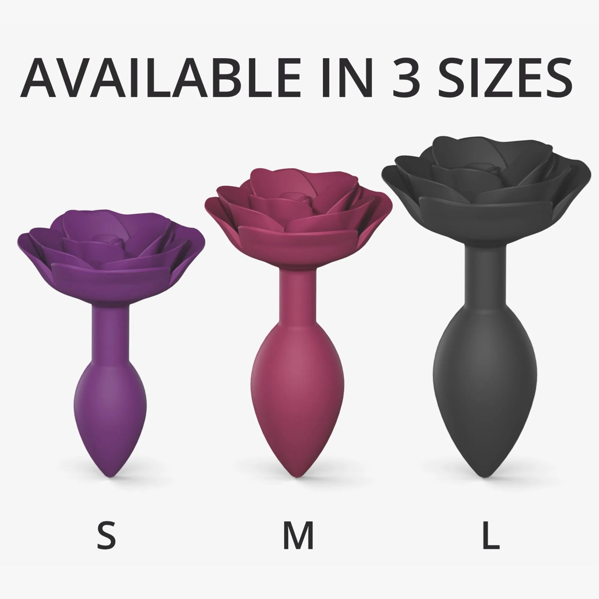 Plug anal ergonomique silicone noir Open Roses taille L waterproof