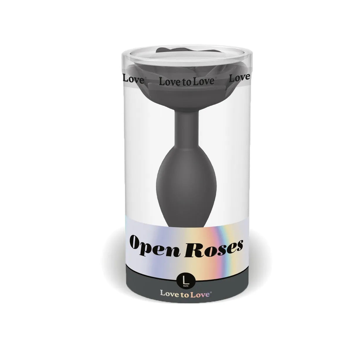 Plug anal ergonomique silicone noir Open Roses taille L waterproof
