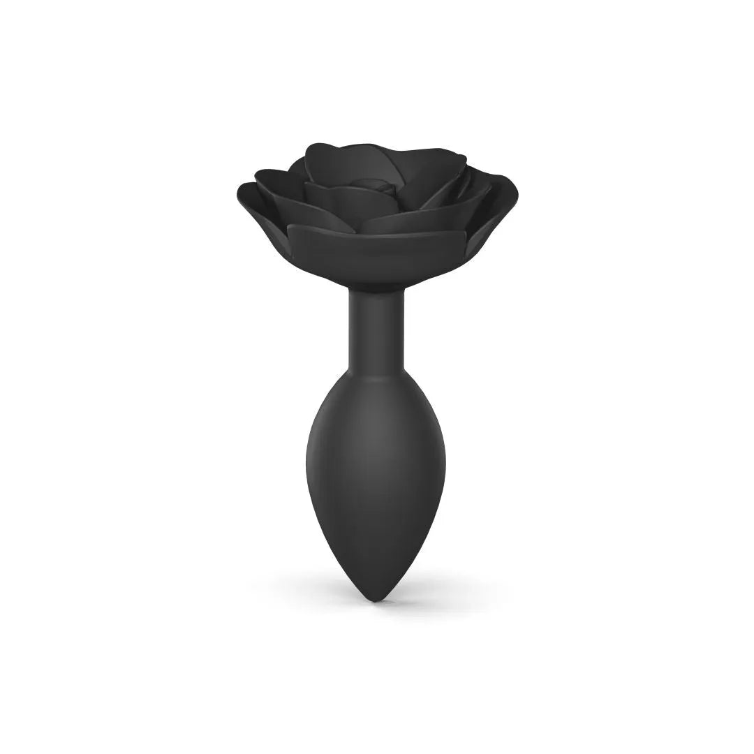 Plug anal ergonomique silicone noir Open Roses taille L waterproof