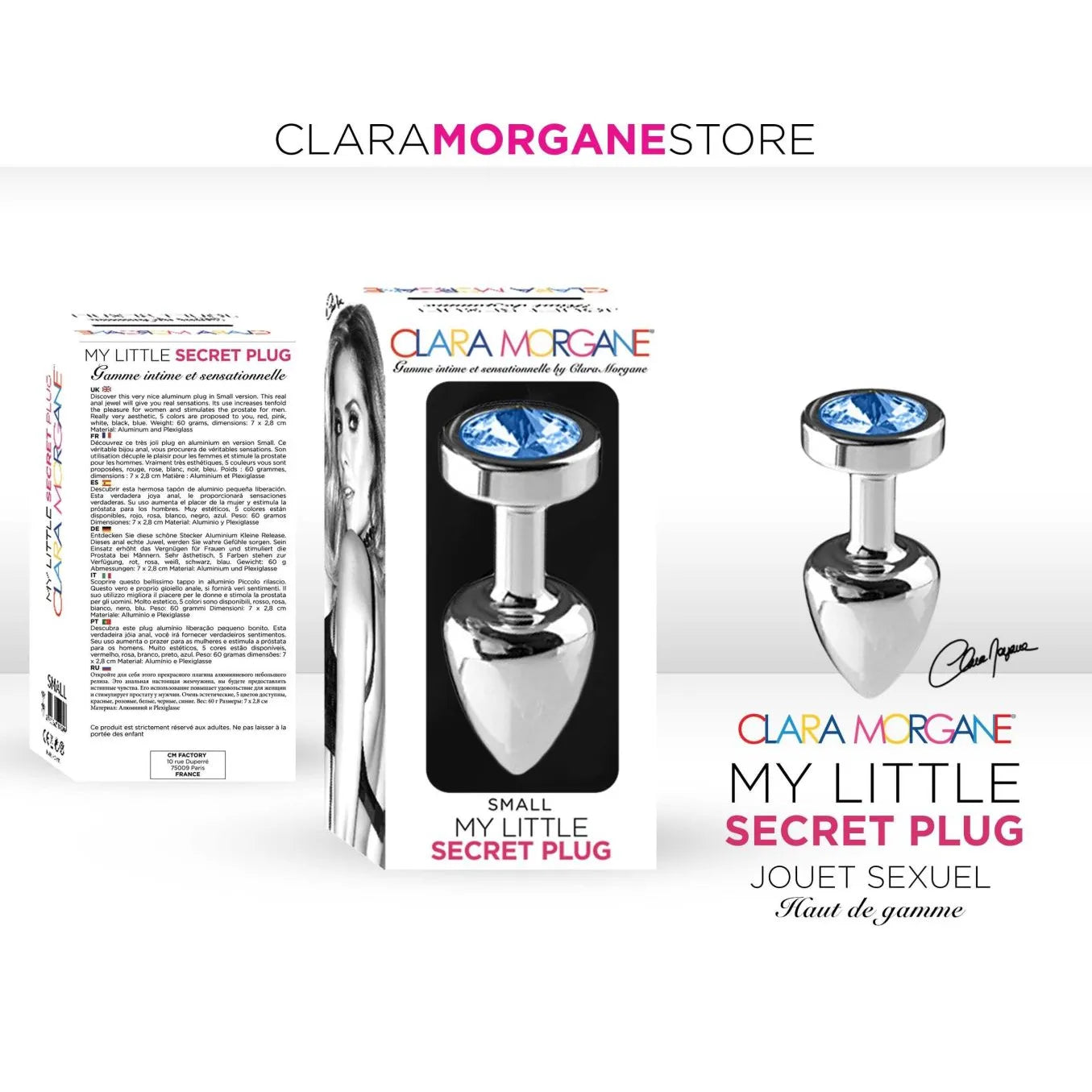 Plug anal aluminium waterproof petit bleu pour homme femme couple