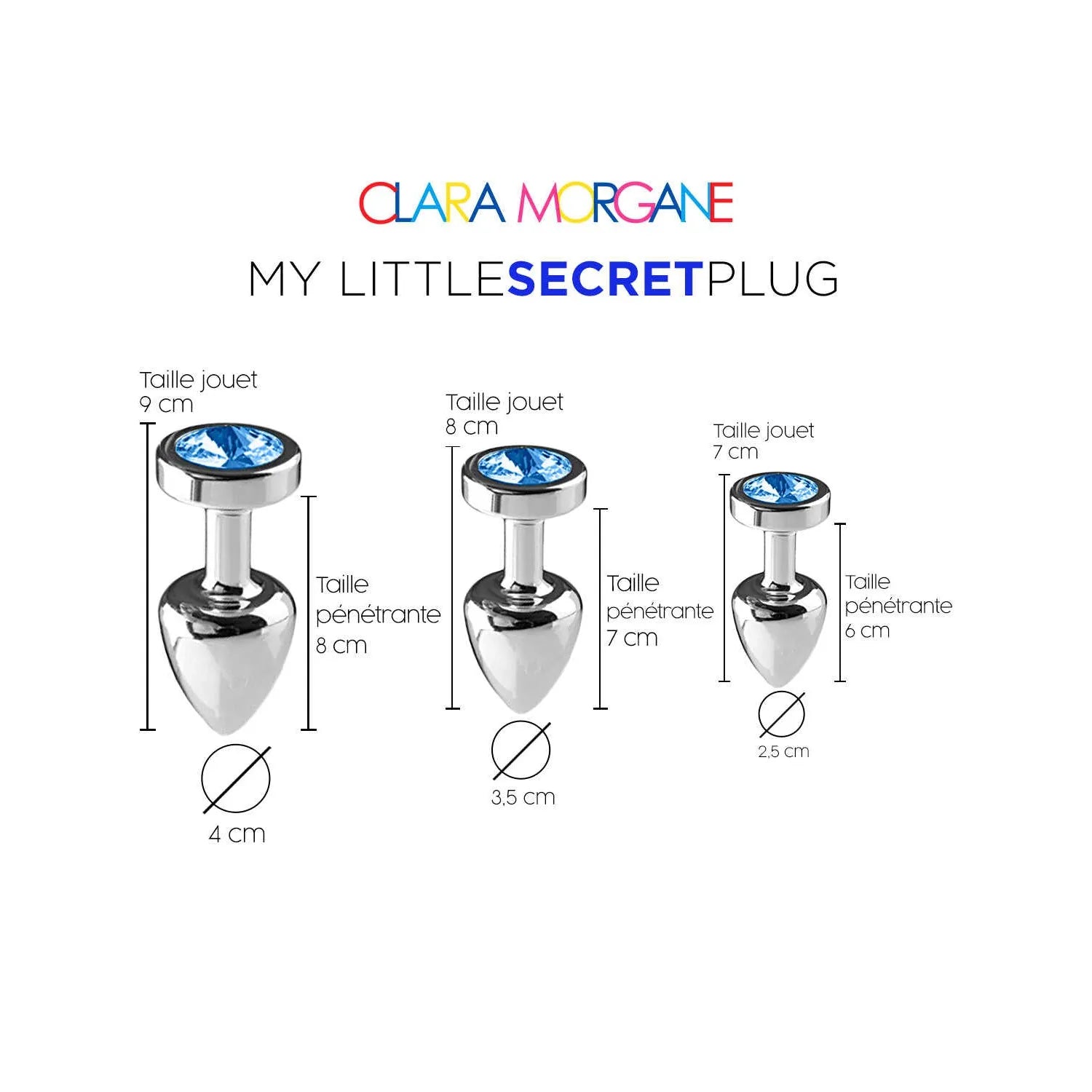 Plug anal aluminium waterproof petit bleu pour homme femme couple