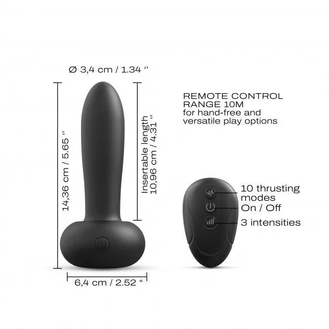 Vibromasseur va-et-vient magnétique discret stimulation anale vaginale confort noir