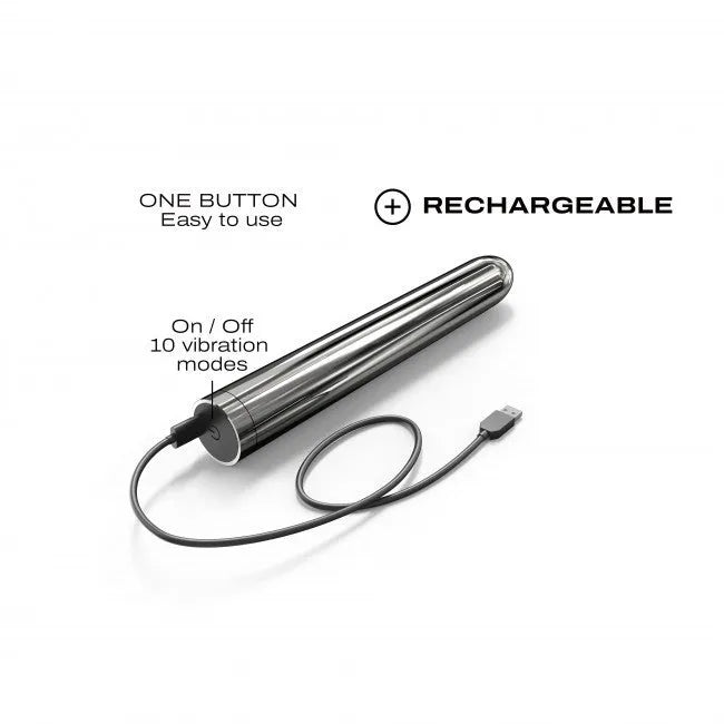Vibromasseur rechargeable puissant stimulation vagin clitoris 10 modes argent élégant