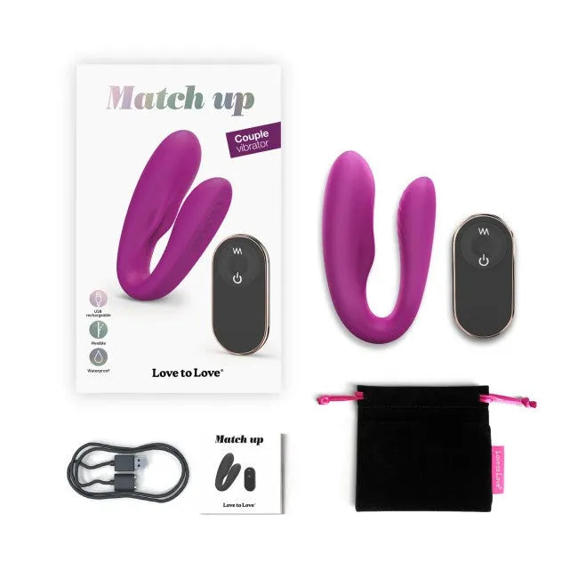 MATCH UP Sweet Orchid télécommande sextoy couple étanche double pénétration flexible compact silicone