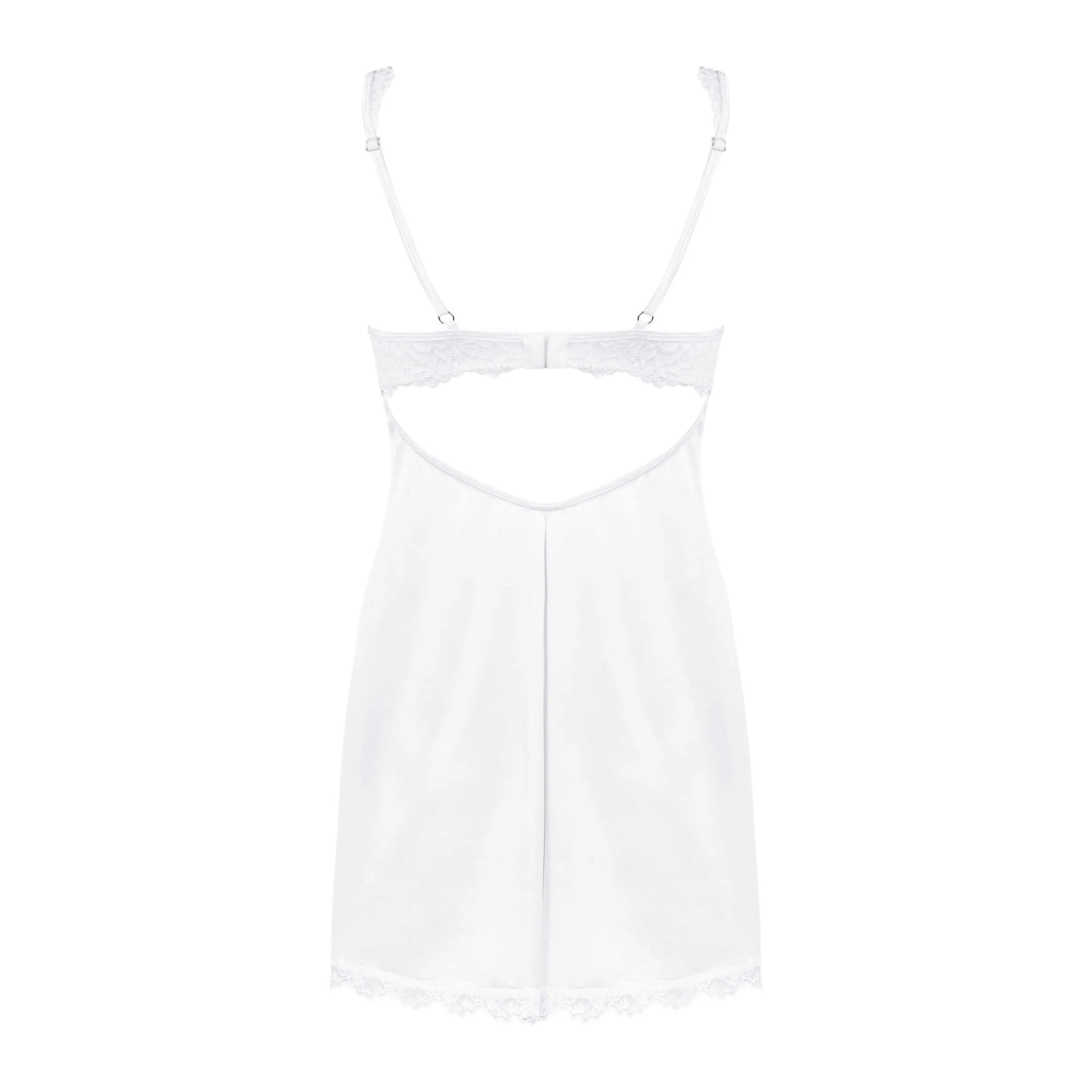 Nuisette blanche Amor Blanco avec dentelle délicate, coupe sensuelle, idéale pour nuit de noces ou soirée romantique.