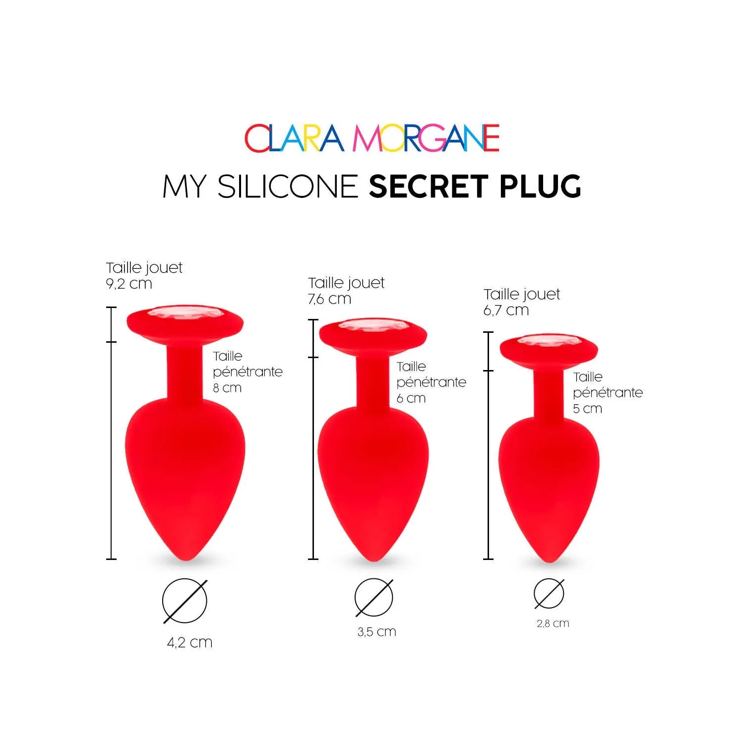 Plug Anal Silicone Rouge Taille Small Medium Large Discret Confortable