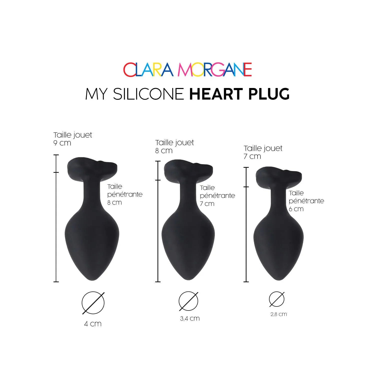 Plug Anal Silicone Noir Taille Small Medium Large