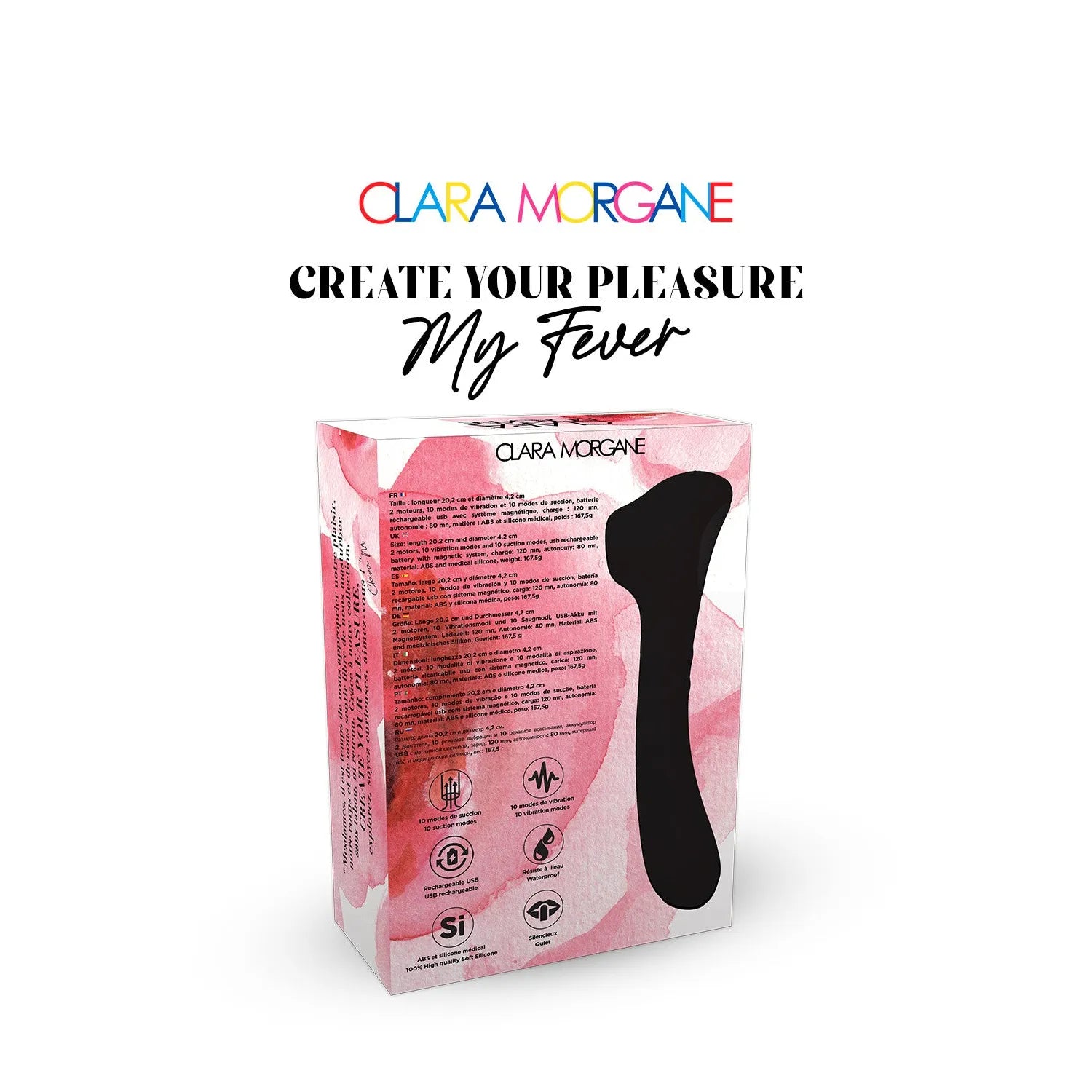 Stimulateur clitoridien vibro silicone waterproof rechargeable succion modes multiples