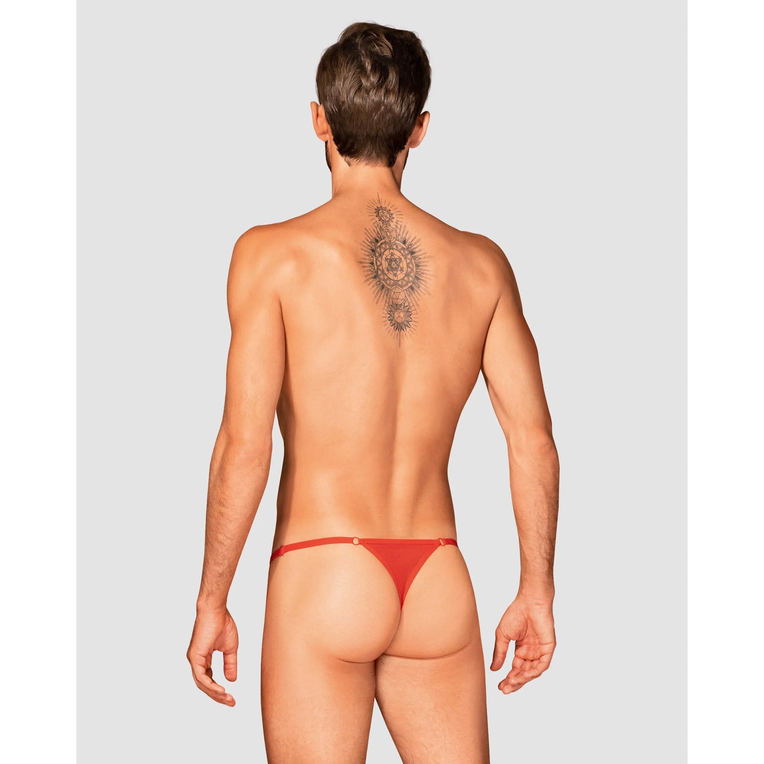 String homme sexy rouge Obsessiver réglable confort monogramme élégant