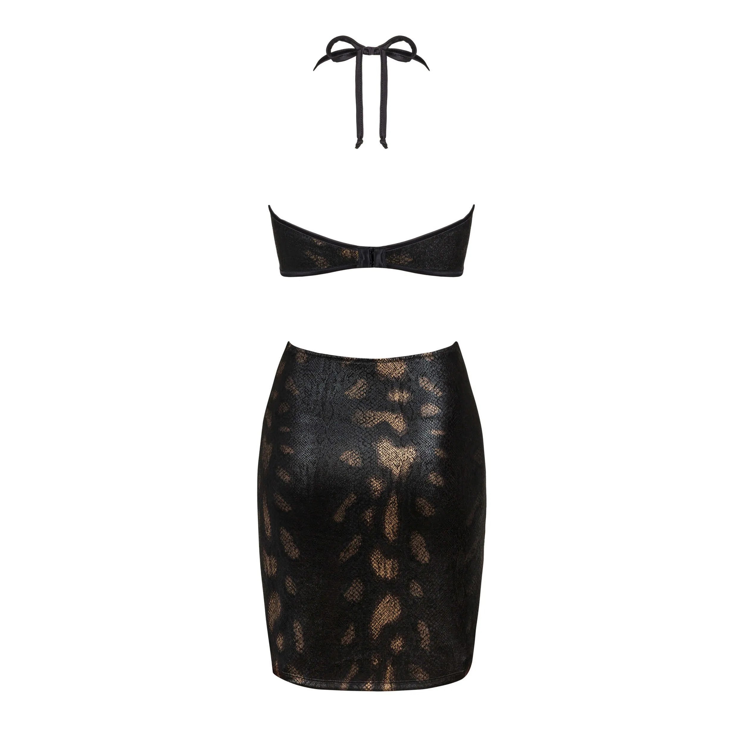 Robe lingerie noire sexy bandeau coupe unique élégante soirées
