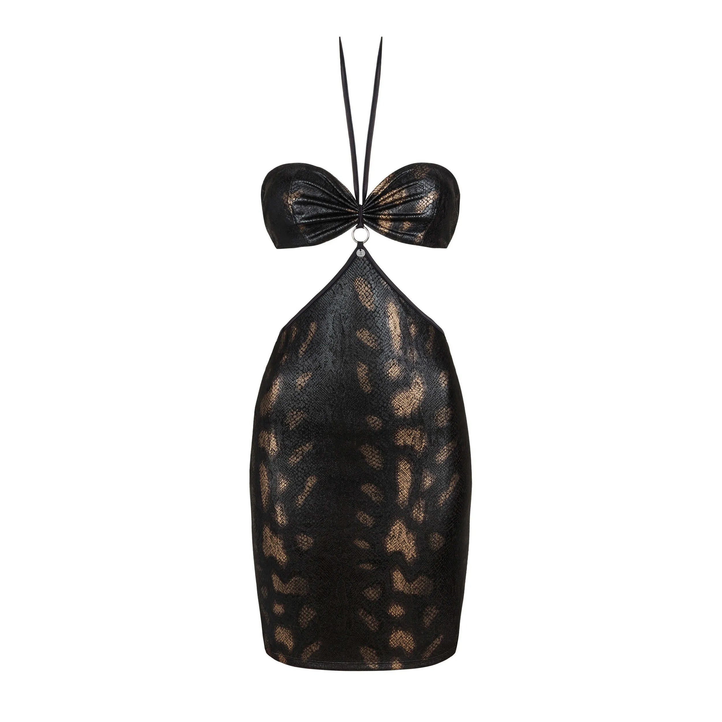 Robe lingerie noire sexy bandeau coupe unique élégante soirées