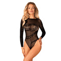 Body noir motif serpent sexy maille transparente dos ouvert entrejambe épicé