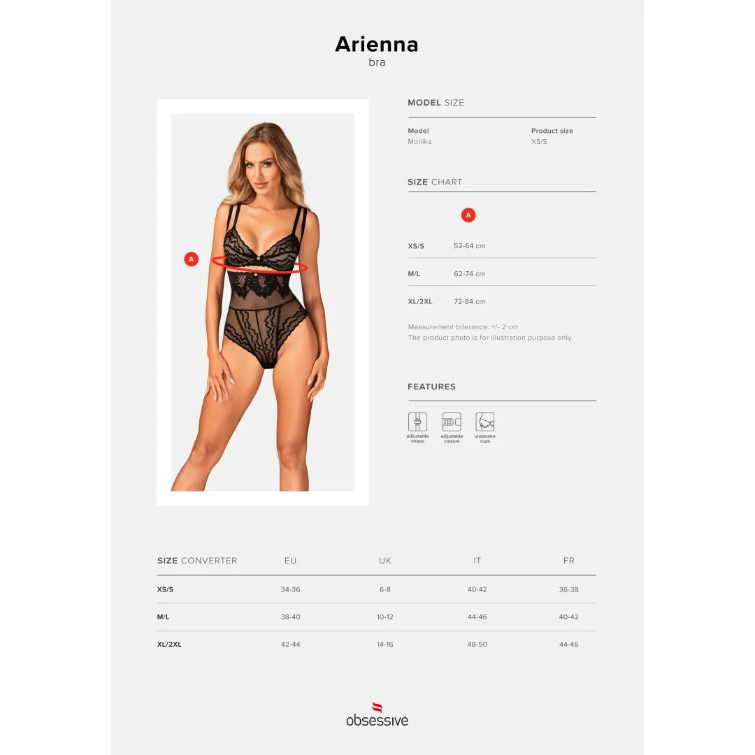 Soutien-gorge noir Arienna, matière translucide sensuelle, armatures pour un maintien parfait, idéal pour soirée romantique.