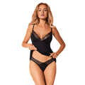 Bella Rou ensemble lingerie top culotte noir broderie florale tulle élégant