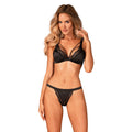 Ensemble lingerie satin noir dentelle ajustable confort sexy automne
