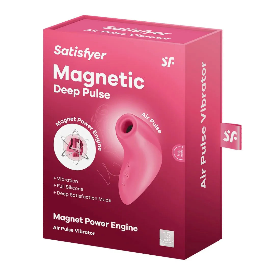 Puissant stimulateur clitoridien magnétique ondes pression silencieux rose
