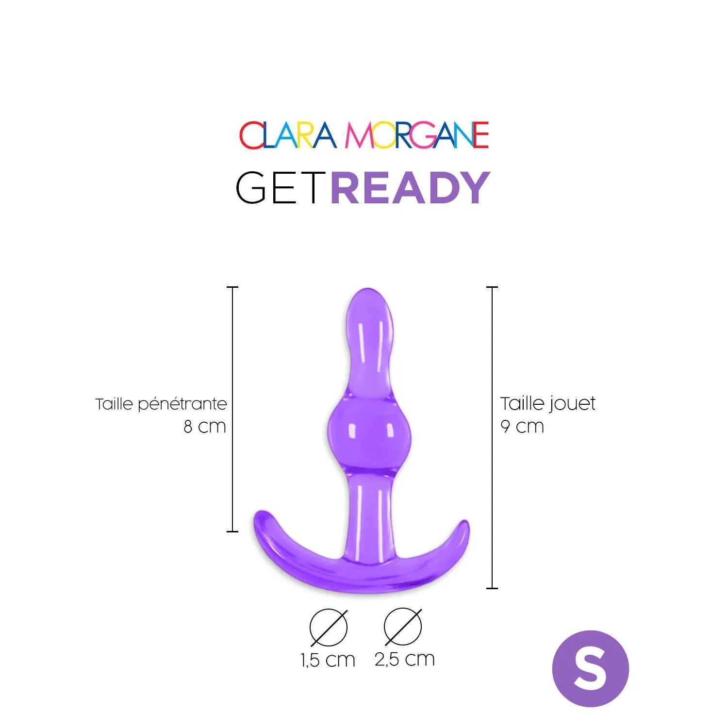 Plug anal violet jelly sans phtalates waterproof Clara Morgane
