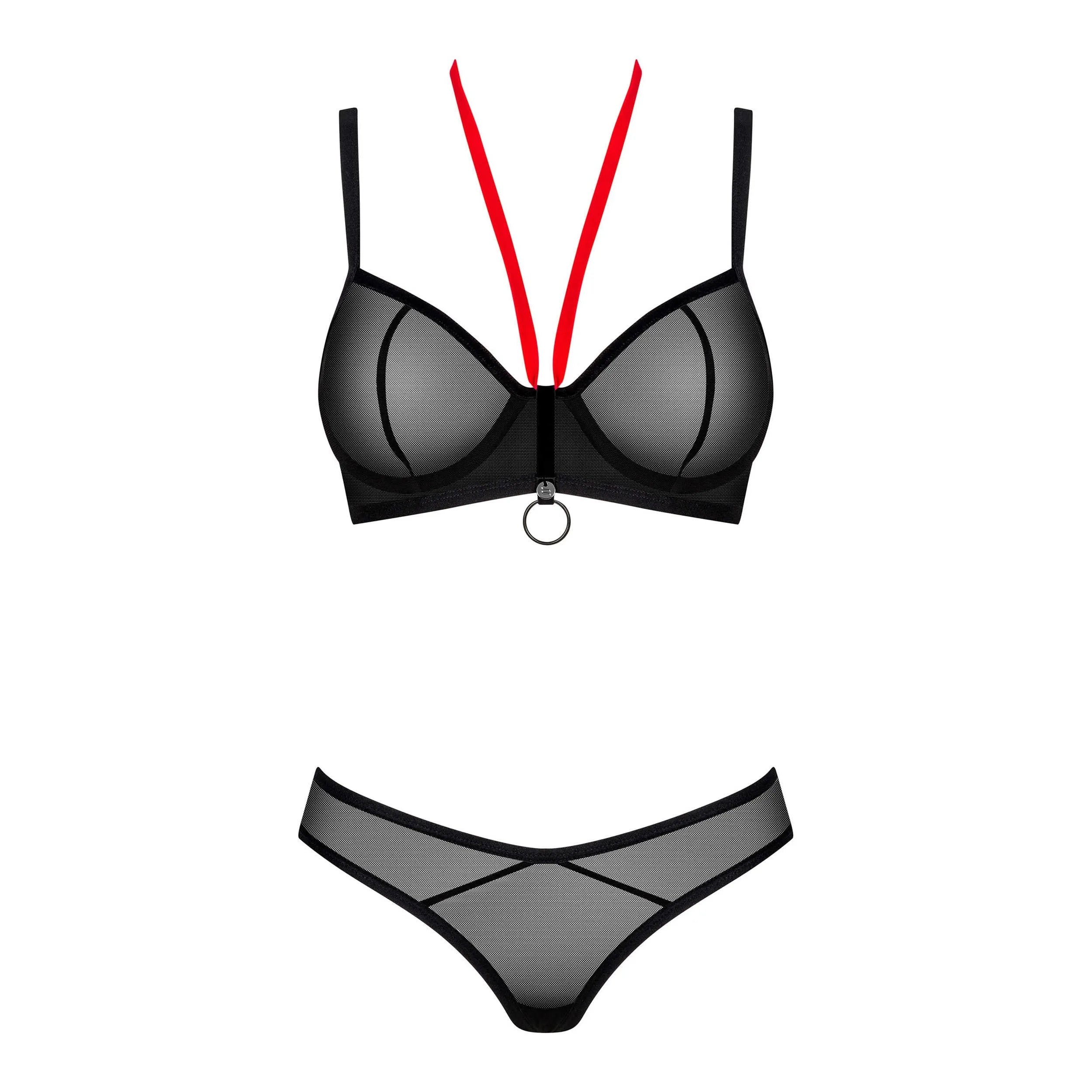 Soutien-gorge string noir confort ajustable design séduisant velours polyamide
