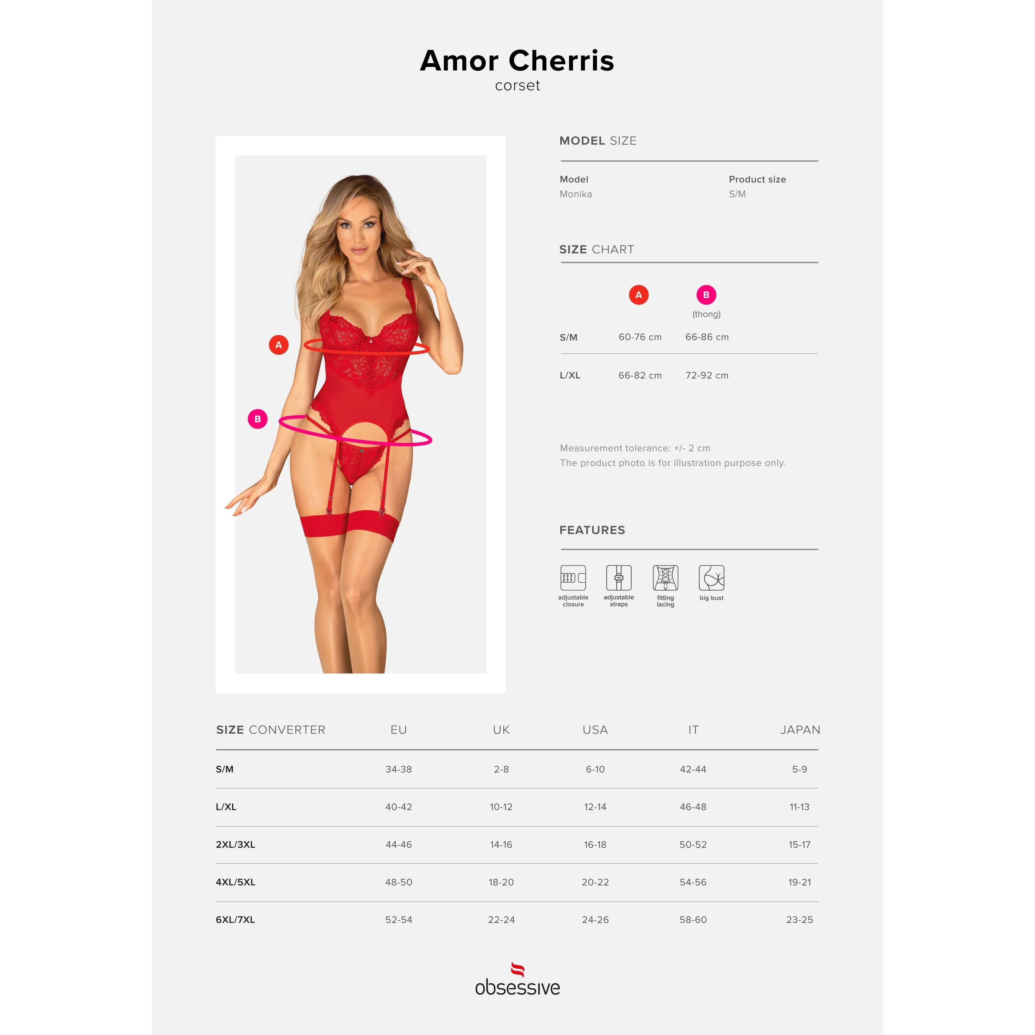 Guêpière rouge intense avec dentelle, bretelles réglables, string assorti; lingerie séduisante et élégante.