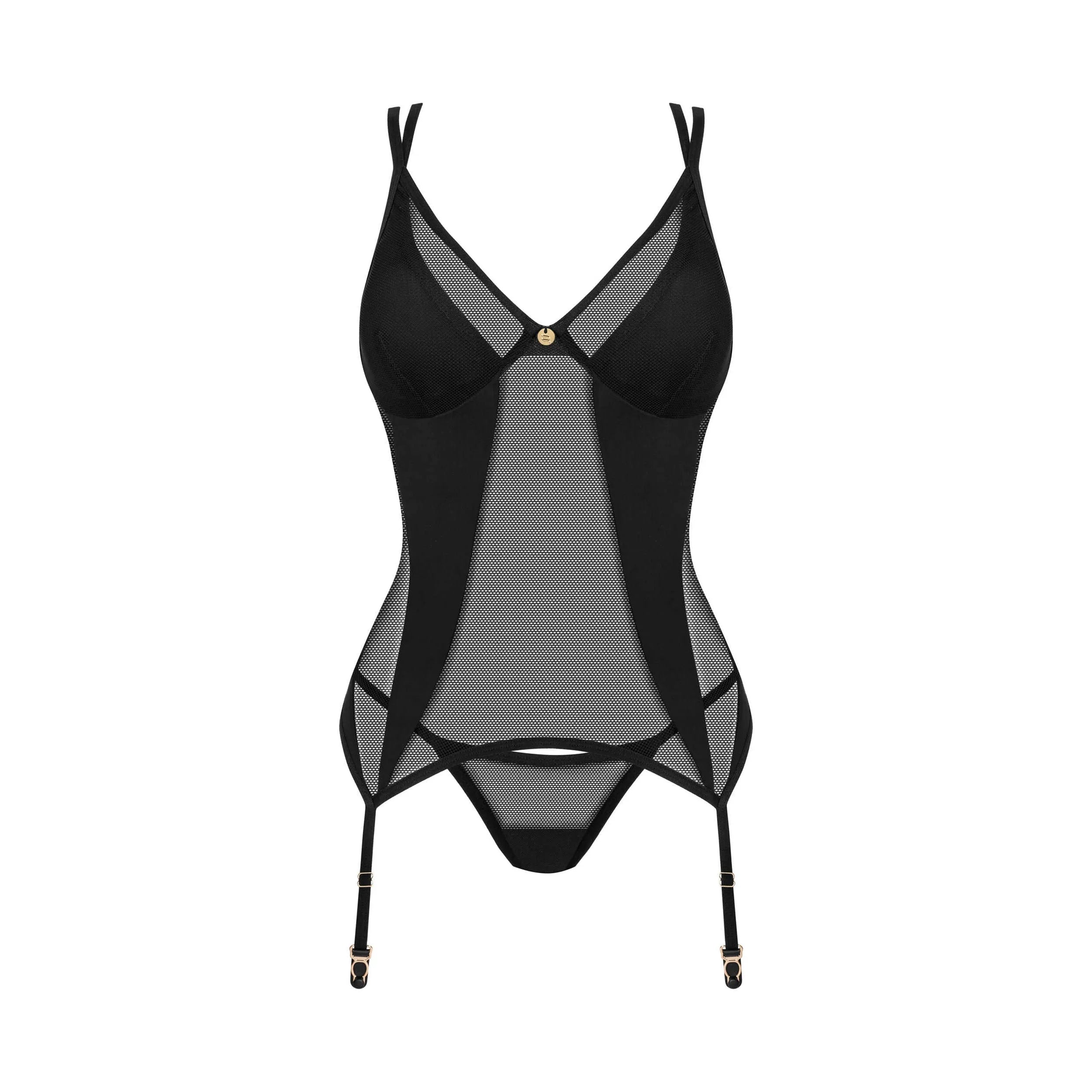 Nesari corset et string - Noir