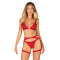 Elianes Harnais Rouge Sangles Réglables Sexy Connecteur Cœur Doré Confort Extensible