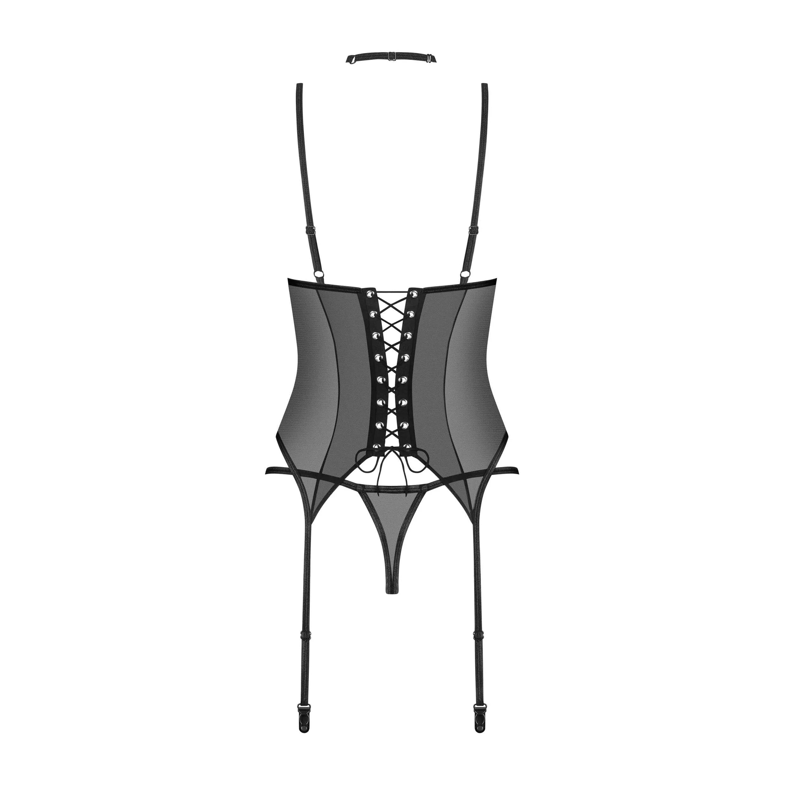 Donarella corset et string - Noir NP