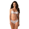 Ensemble lingerie dentelle blanc pur sexy ajustable strass femme