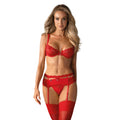 Ensemble lingerie sexy rouge dentelle strass cadeau Saint Valentin Heartina