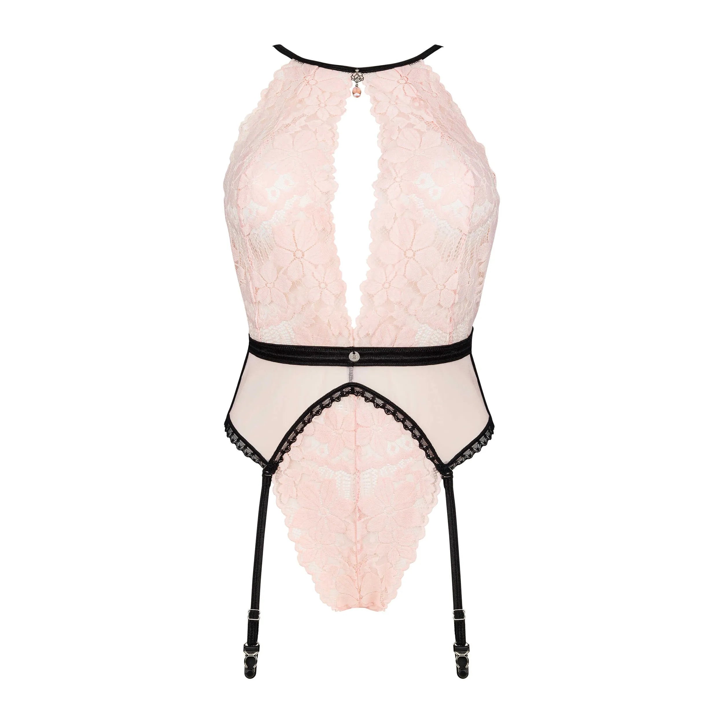 Lilines Body Rose dentelle florale porte-jarretelles sexy soirée chic