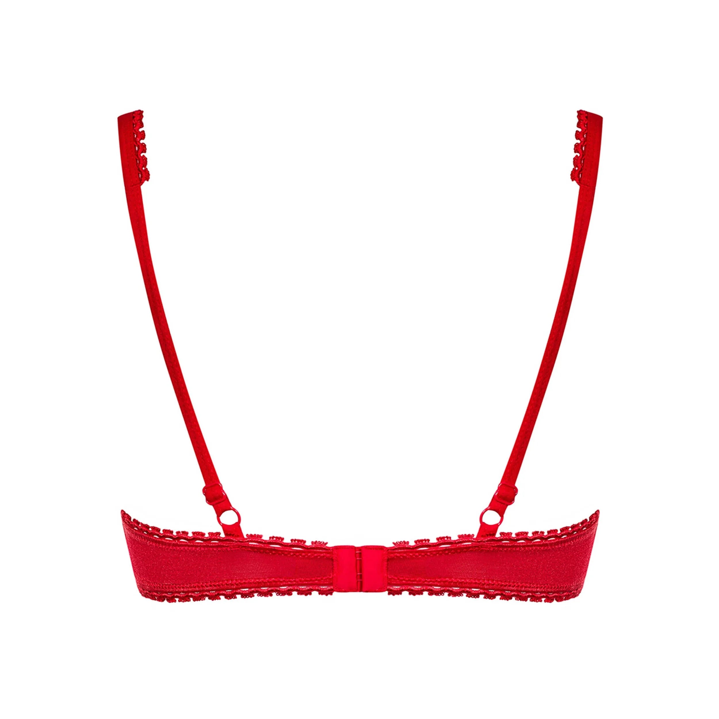 Soutien-gorge rouge demi armature dentelle perle Obsessive 2019