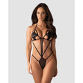 Body sexy Obsessive noir broderie florale lanières polyester élasthanne