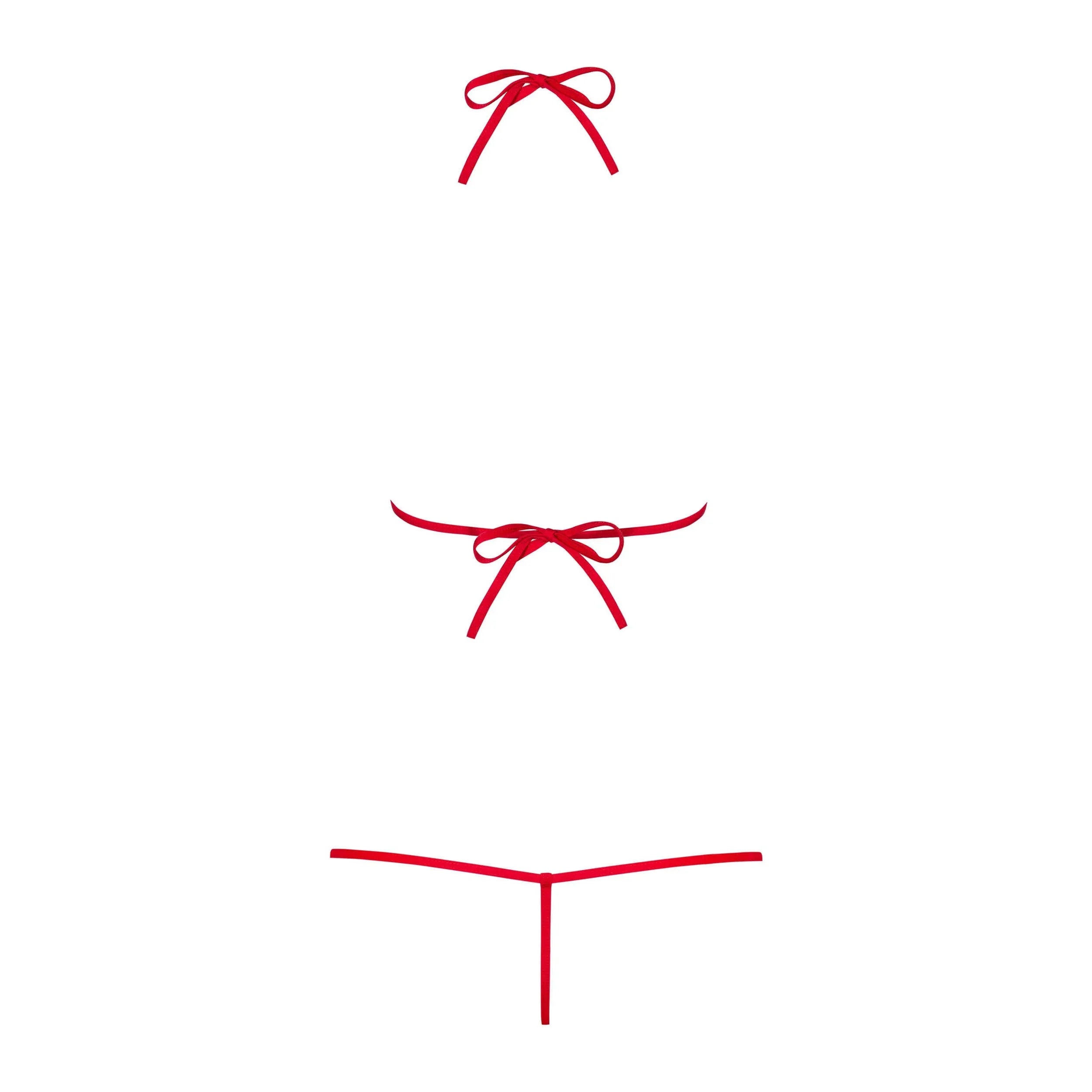 Body rouge broderie florale, fines lanières, design sensuel Obsessive, mettant en valeur les courbes féminines.