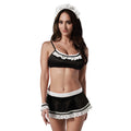 Costume de soubrette femme dentelle noir brillant élégant lacé taille ajustable