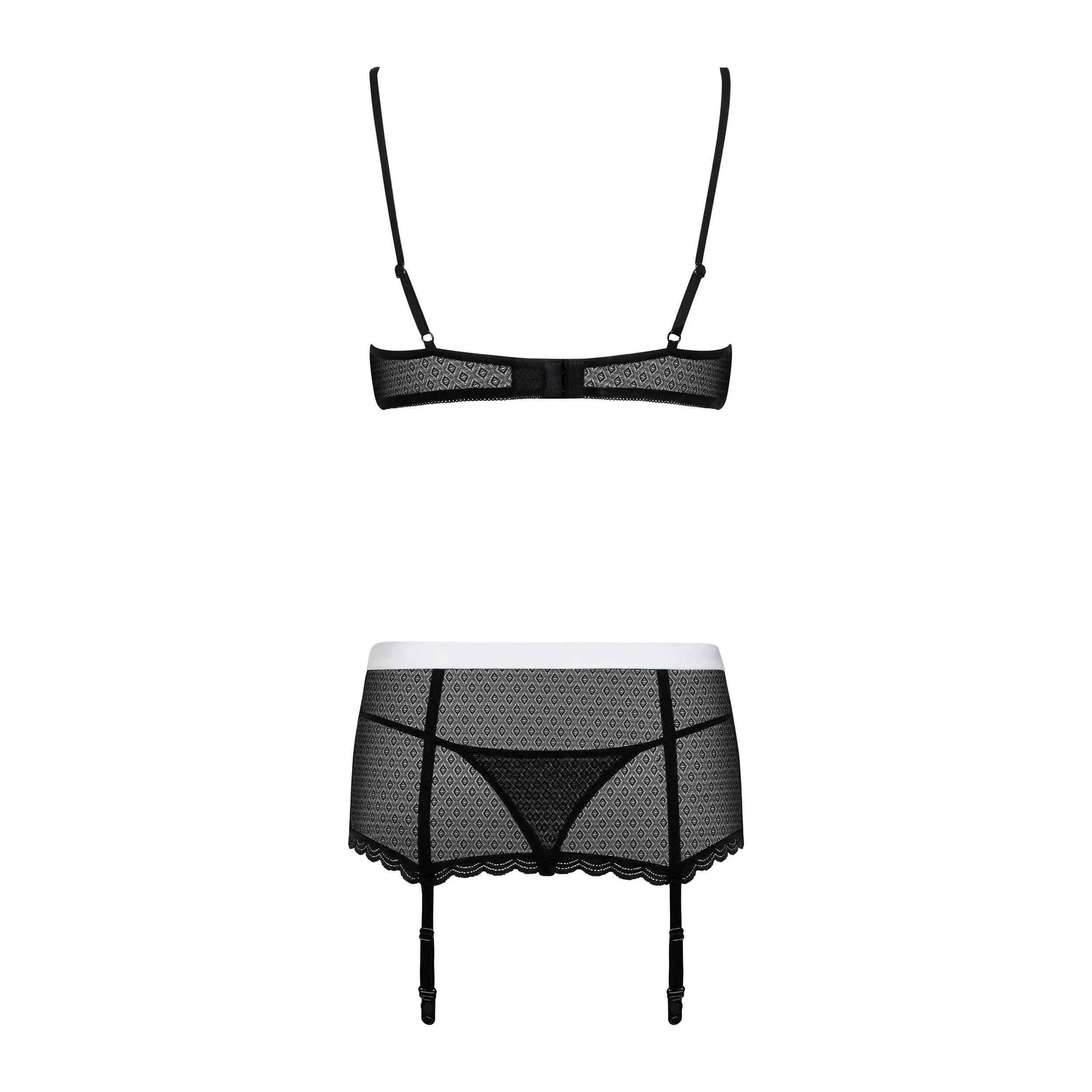 Déguisement sexy servante 5 pièces noir blanc polyamide élasthanne