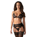 Shibu Ensemble Lingerie Porte-Jarretelles Dentelle Noire Sexy Ajustable