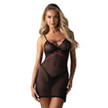 Novenes nuisette string noir armatures tissu transparent zircons bretelles réglables