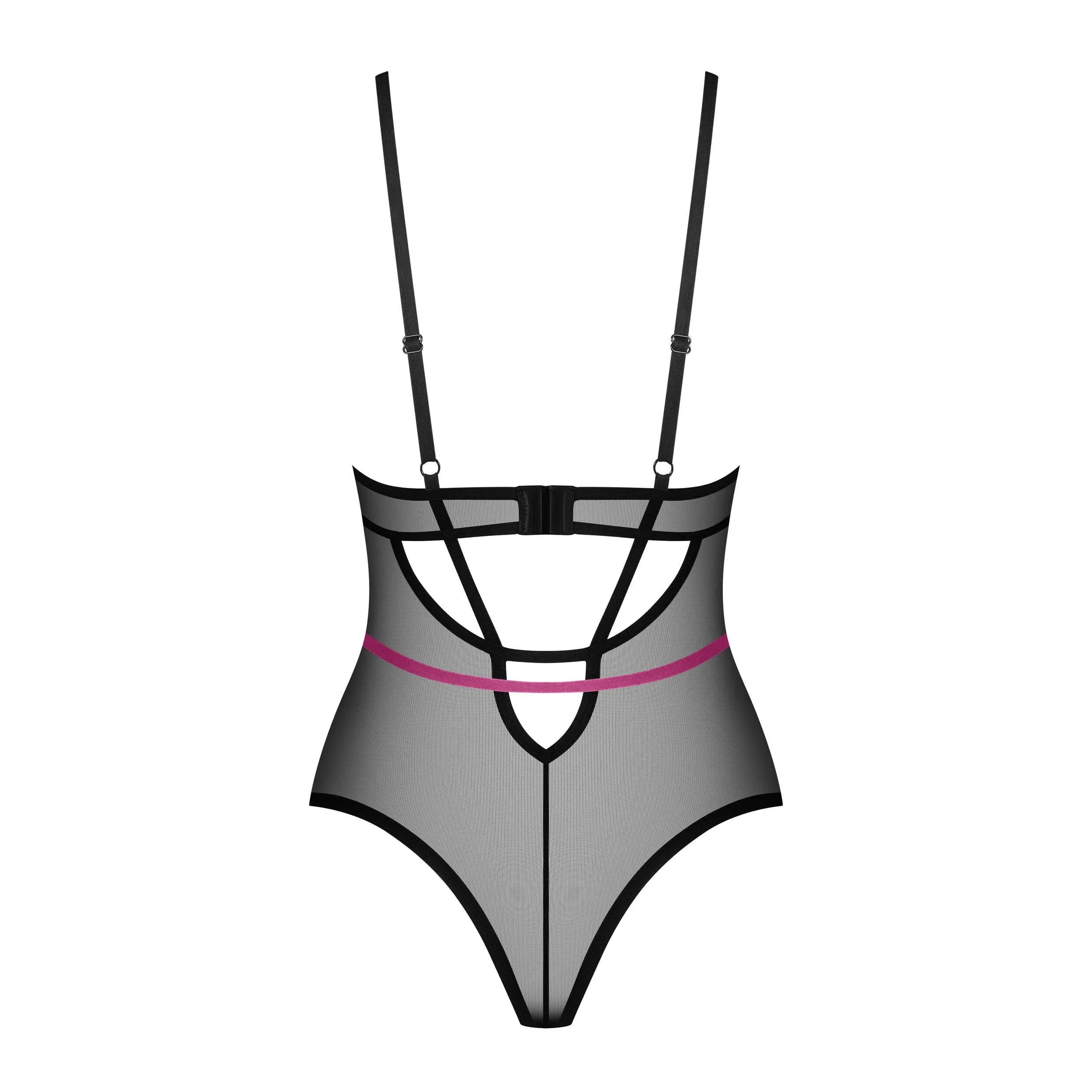 Novenes body noir transparent femme confidentes détails brillants zircons