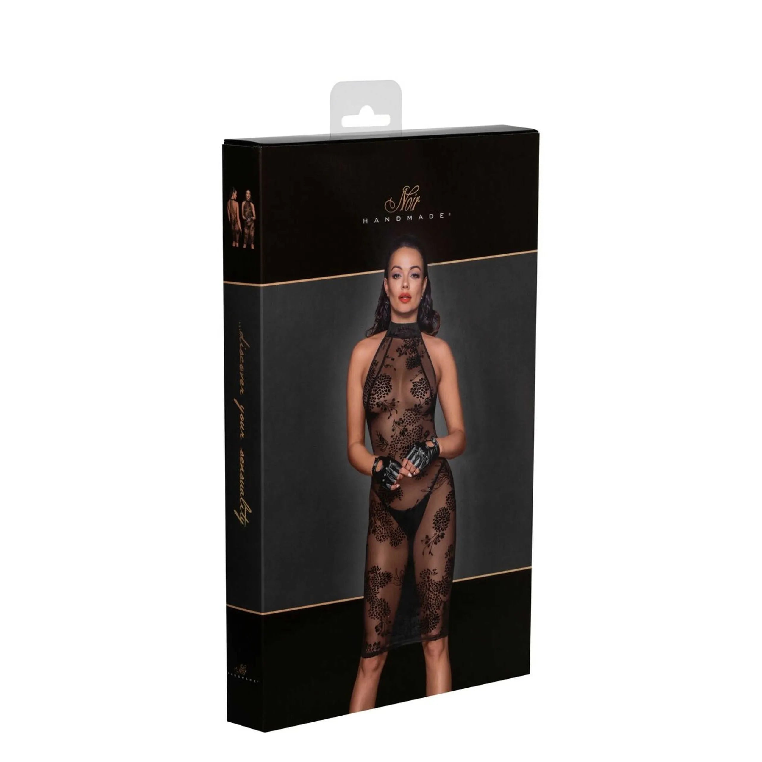 Robe midi tulle broderie transparente bretelles velours dos nu élégante